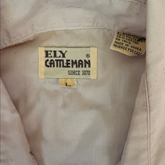 Ely Cattleman Peach Embroidered Deer Western Button-Down Shirt - Picture 3 of 8